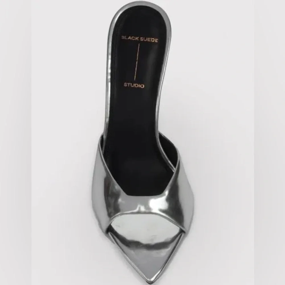 😎 Black Suede Studio Brea 100 heels mirrored silver - Picture 13 of 13